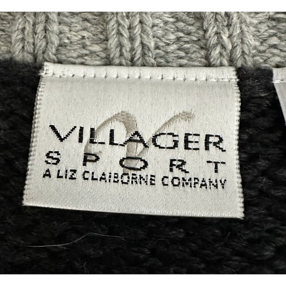 Liz Claiborne Full Zip Cardigan Cable Knit Sweater Snowflake Women's M Cardigan - Picture 5 of 8